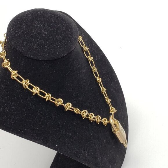 Louis Vuitton Gold Padlock w/Unbranded Stainless Steel 18k Plated Chain&Bracelet - Picture 12 of 13
